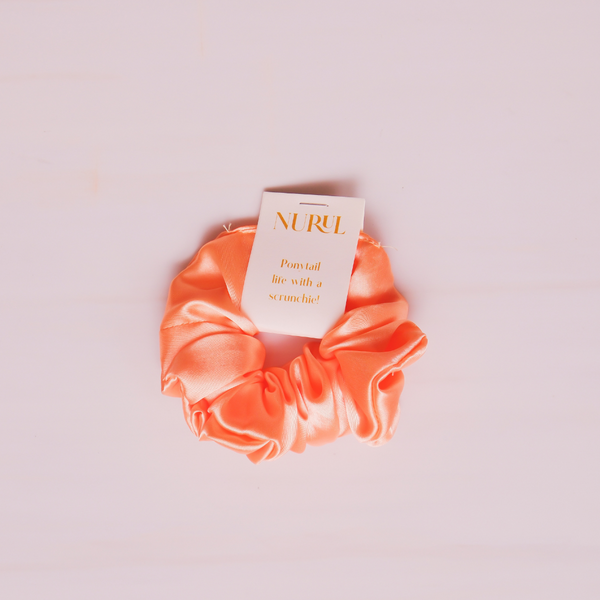 Peach Silk Scrunchy